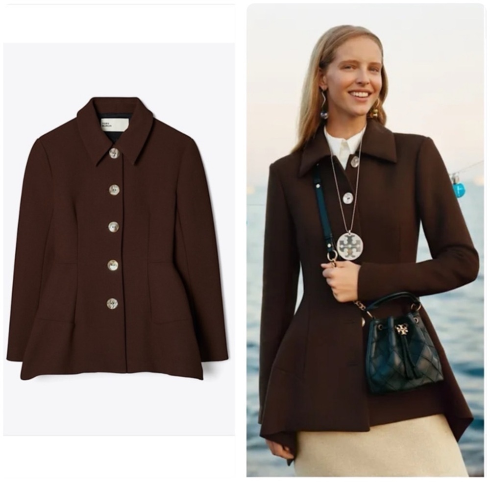 Tory Burch Double Faced Peplum Jacket